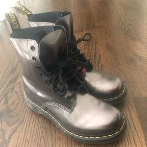 Dr. Martens Air Wair metallic silver boots